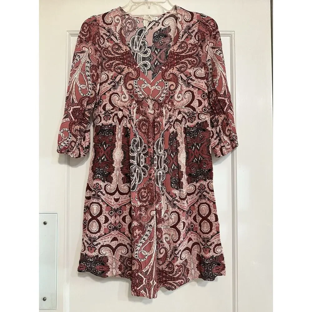 Jane & Delancey Gorgeous Knee Length‎ Lightweight Fall Dress, 3/4 Sleeves, XS